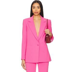 Alice + Olivia Denny Notch Collar Boyfriend Blazer Pink Size 2